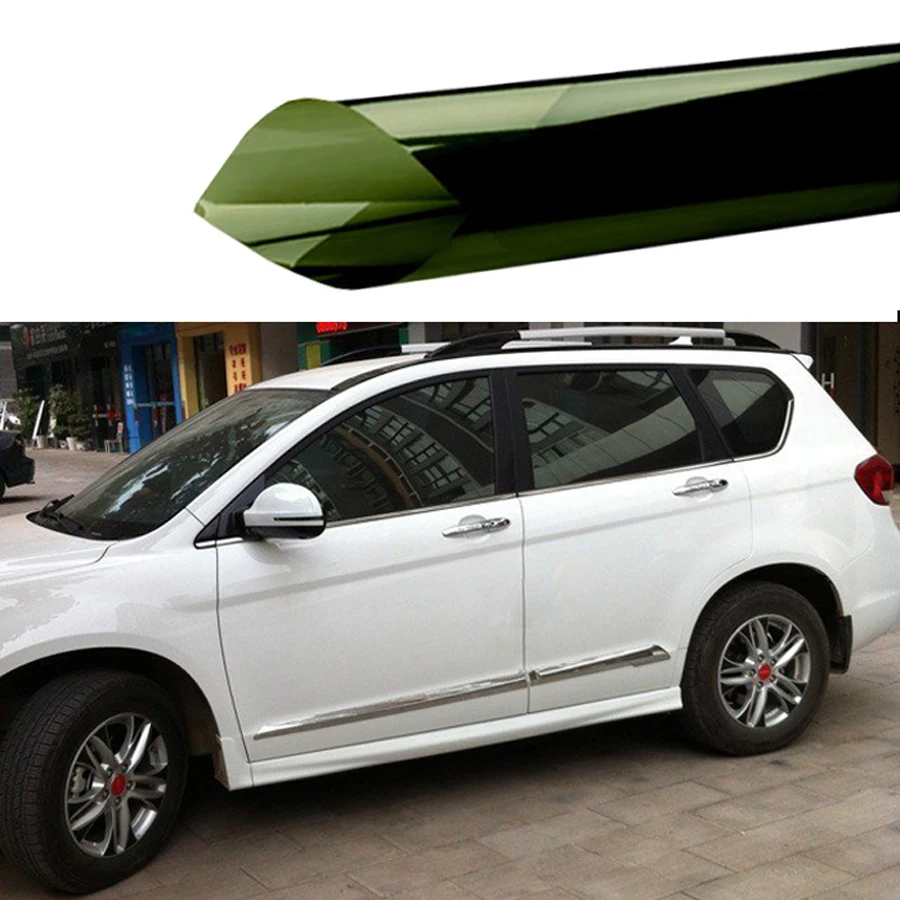 AUMOHALL 20% VLT Dark Olive Car Side Window Tints UV Block Film Shades Sticker Anti Look Glass Foils IR 42% UV 99% 50cm x 300cm