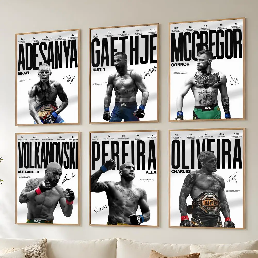 UFC Fighter Legend Boxer Champion Poster Aesthetic Poster Wall Art Vintage Print Modern Home Decor Bedroom Living Room