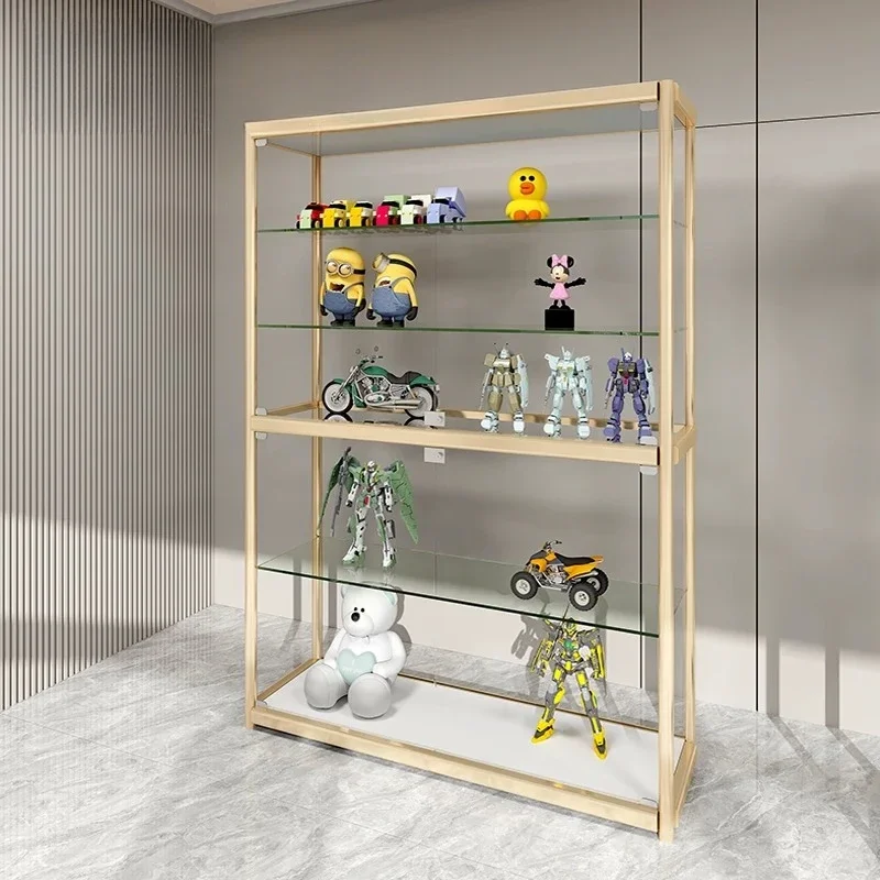 Showcase Storage Cabinet Cosmetics Products Transparent Shelf Glass Display Cabinet