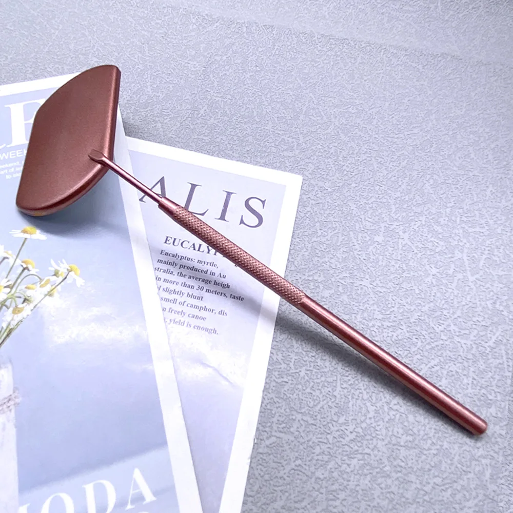 1 قطعة متعددة الألوان وهمية لاش مرآة رمش تمديد تطعيم أدوات الفولاذ المقاوم للصدأ مكبرة الجمال مقبض طويل مرآة