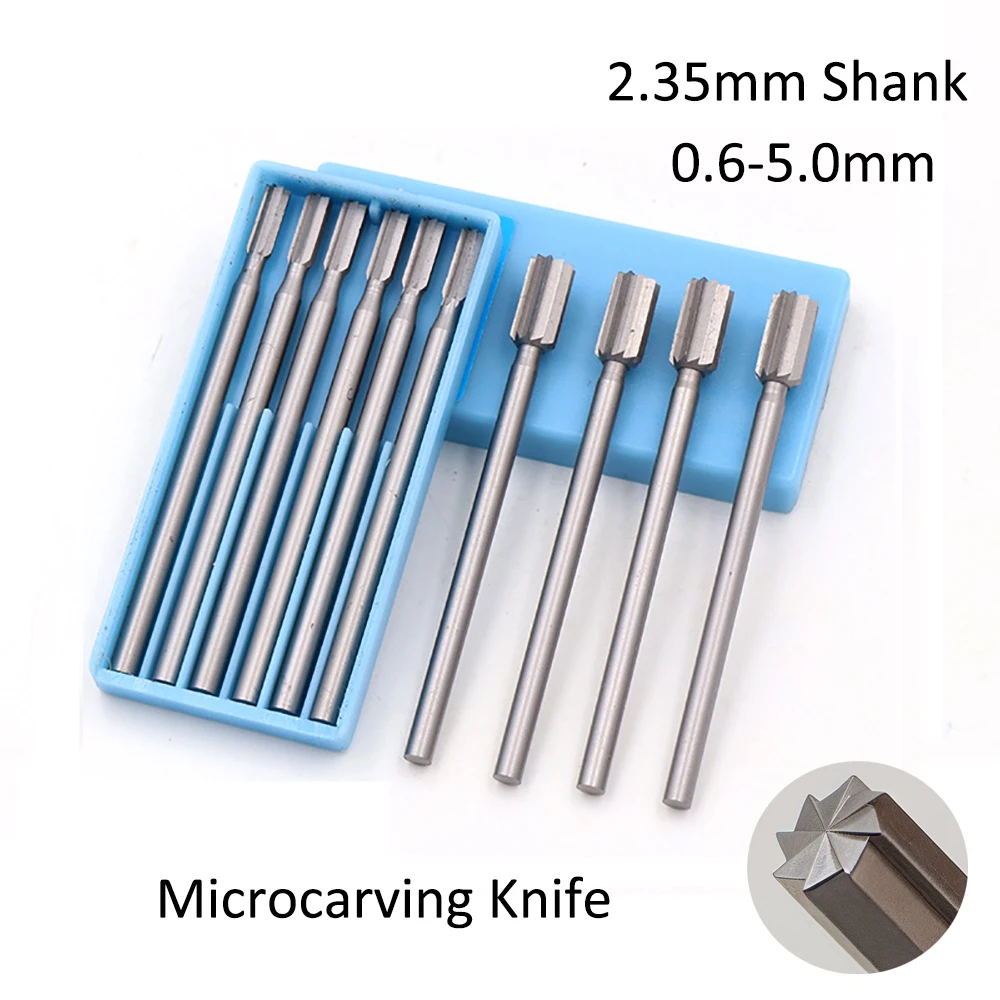 6 قطعة سكين نحت دقيق 2.35 مللي متر أداة إعداد المجوهرات التنغستن الصلب النقش القاطع الزيتون الأساسية نحت القاطع آلة الحفر