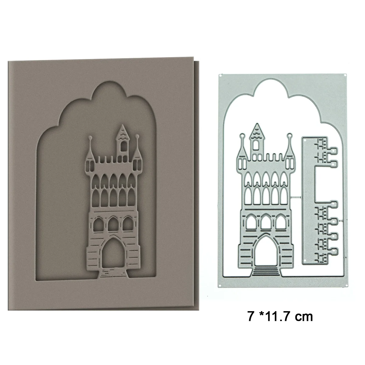 Metal Cutting Dies Scrapbooking Middle Age European Style Castle Card Cover DIY 3D Postcard Layered Paper Art Work Decorating