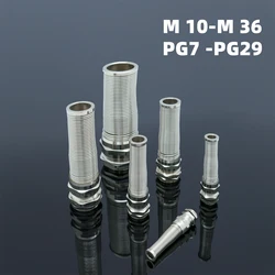 IP68 304 Stainless Steel Metal Strain Relief Cable Gland Metric Or PG Thread Anti-bending Spiral Spring Fixing Seal Joint