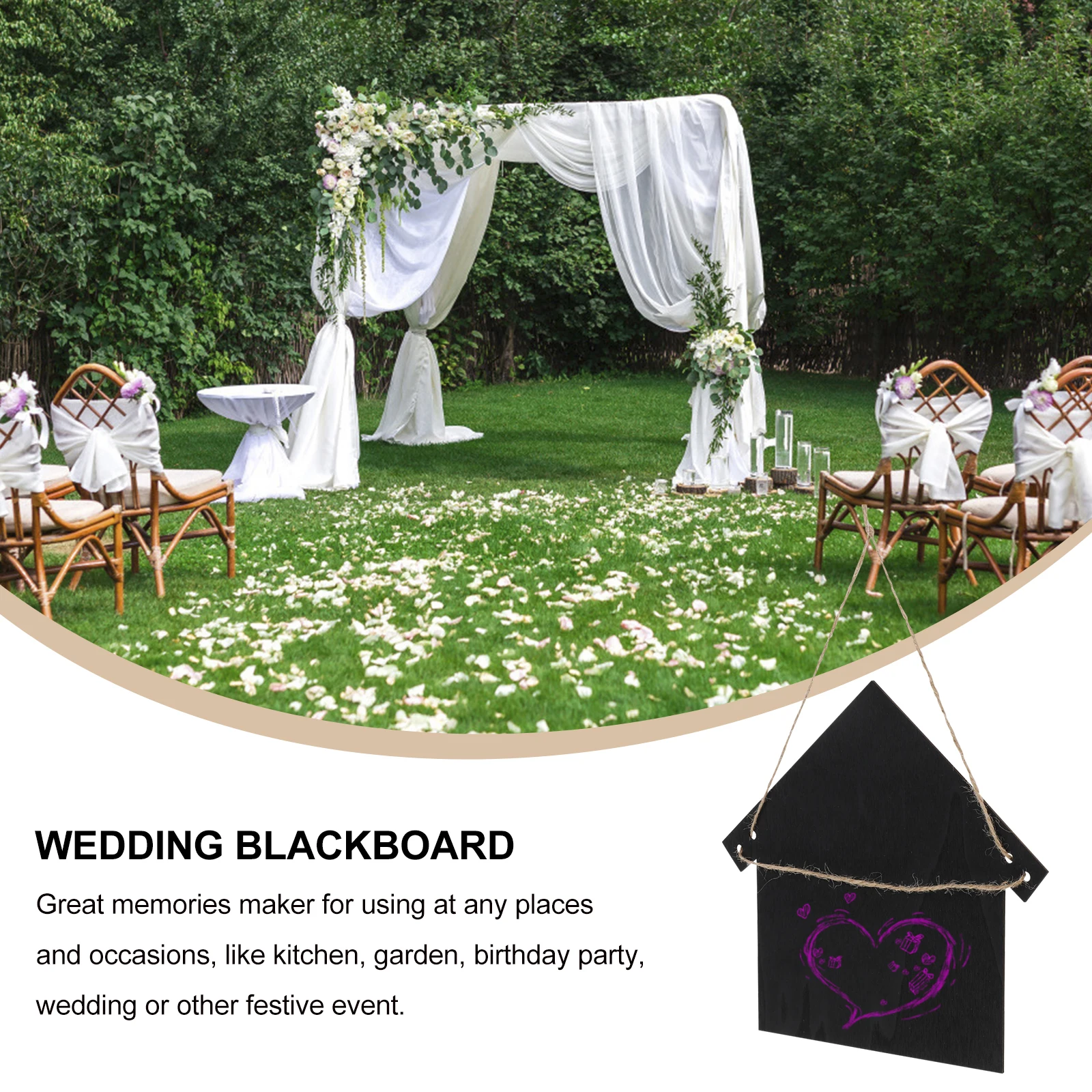 2pcs Decoration Chalkboard Sign Writing Chalkboard Hanging Ornament Wood Material Unique Gift