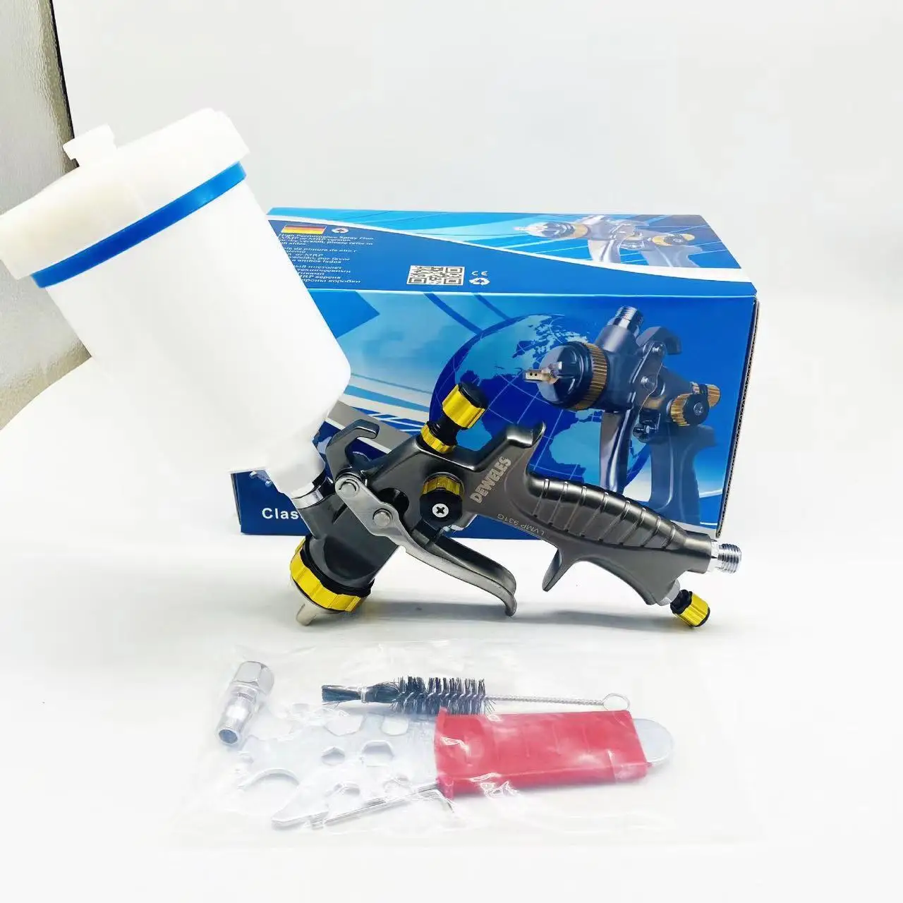 Tpaitlss Orange Mini931G Car Paint Spray Gun HVLP Repair Tool 0.8/1.0mm Nozzle 250mm Cup