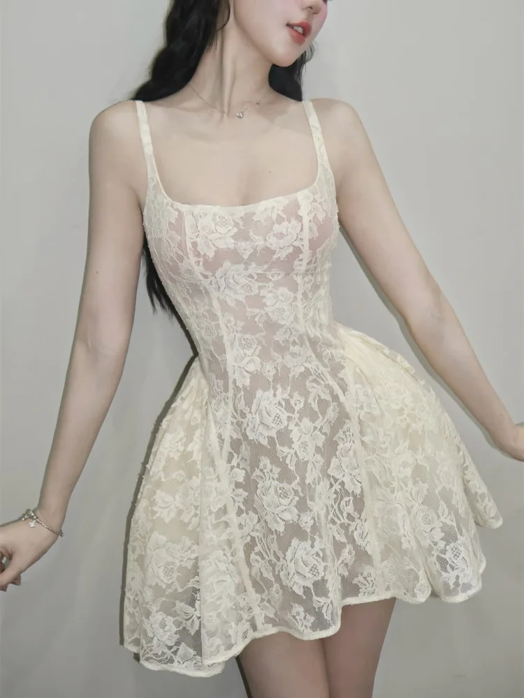 

2025 New Women Celebrity Sexy Sleevelss Lace White Summer Bodycon Bandage Dress Elegant Evening Club Party Dress