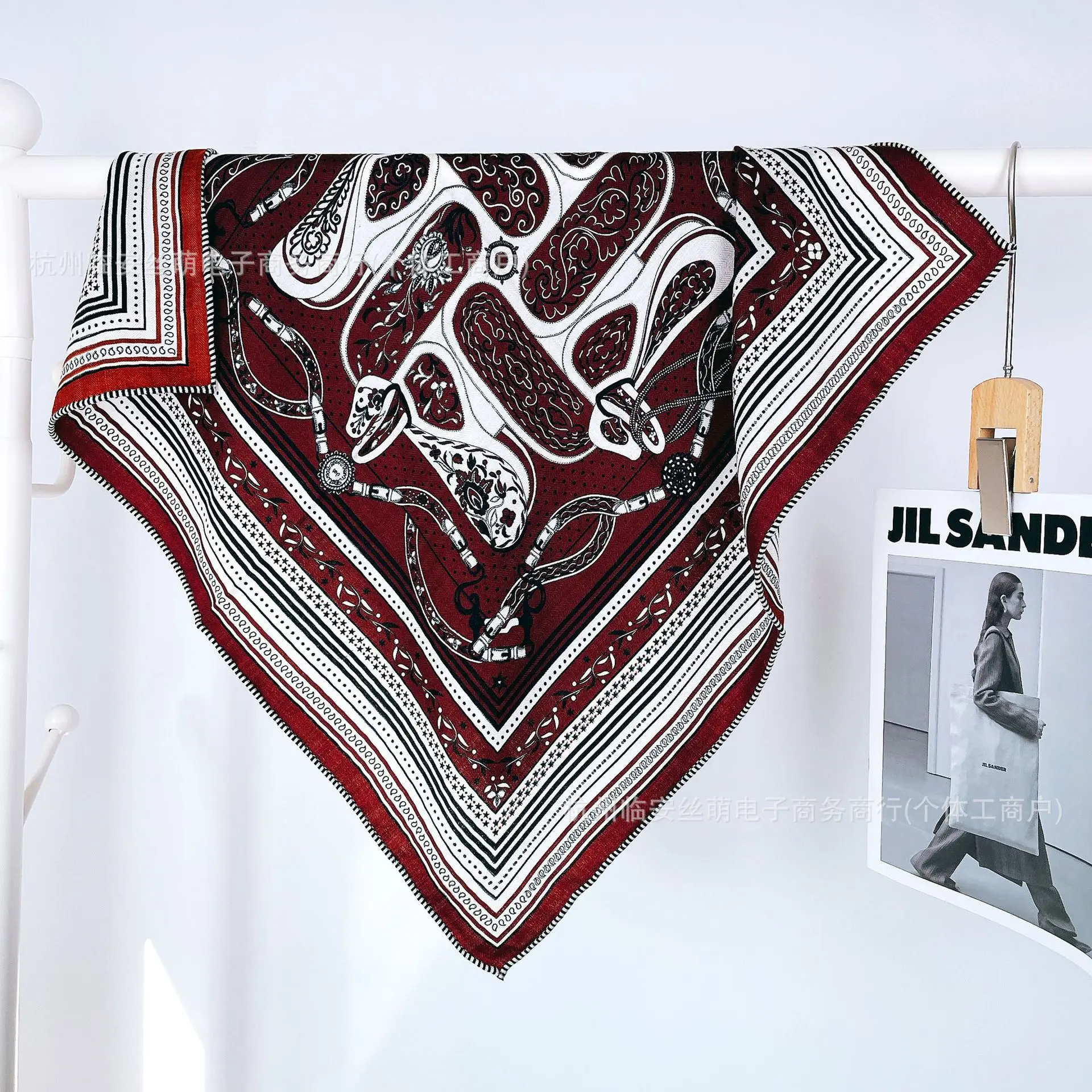 

Silk Wool Scarf 65CM Small Scarves Two Faced Hand Rollerd Edge Shawls Head Hair Neck Decoration Winter Women Christmas Gift