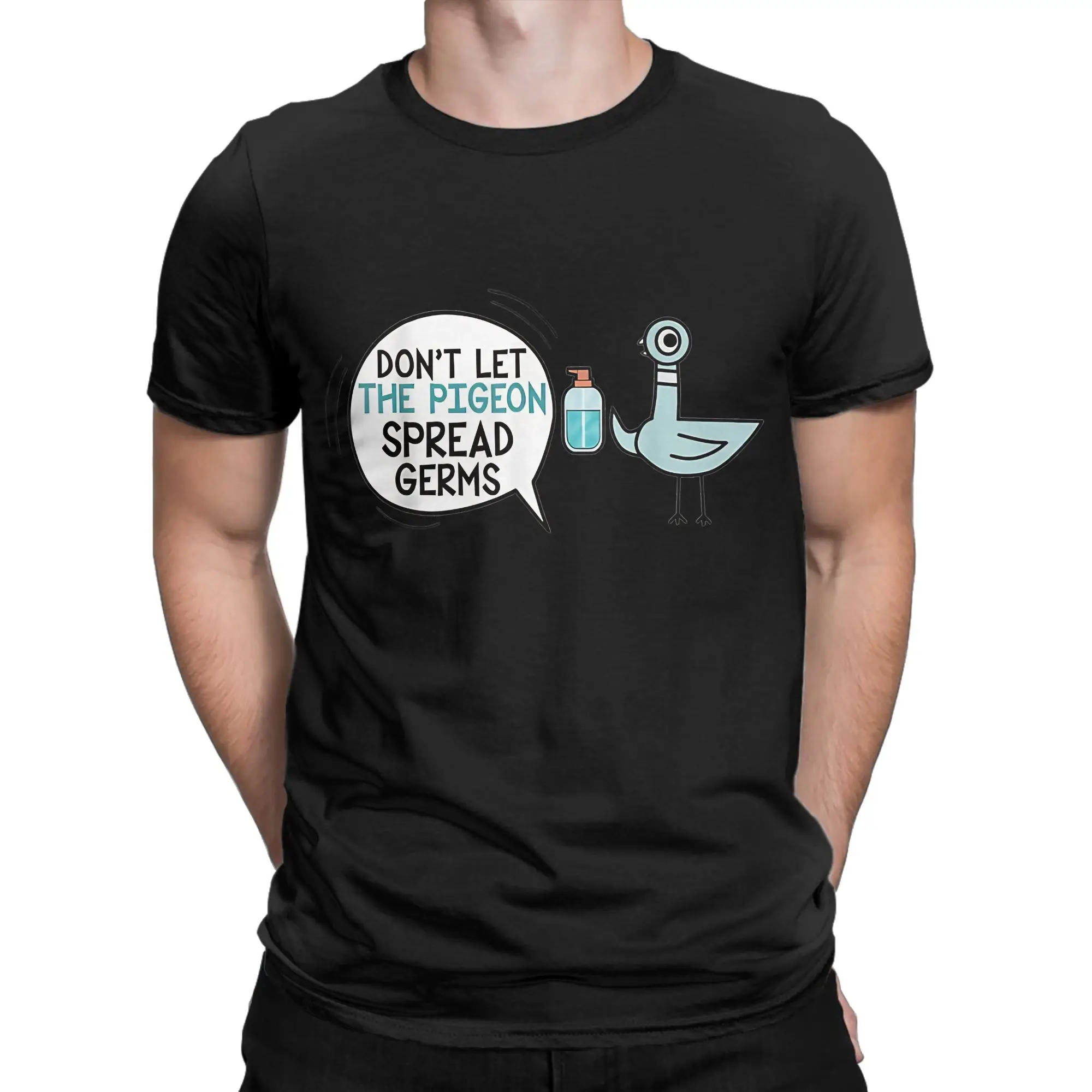 Don Let The PPigeon Spread Germs Novelty 100% Cotton T-Shirt Dont Let the PPigeon Drive the Bus Tees Tops For Men