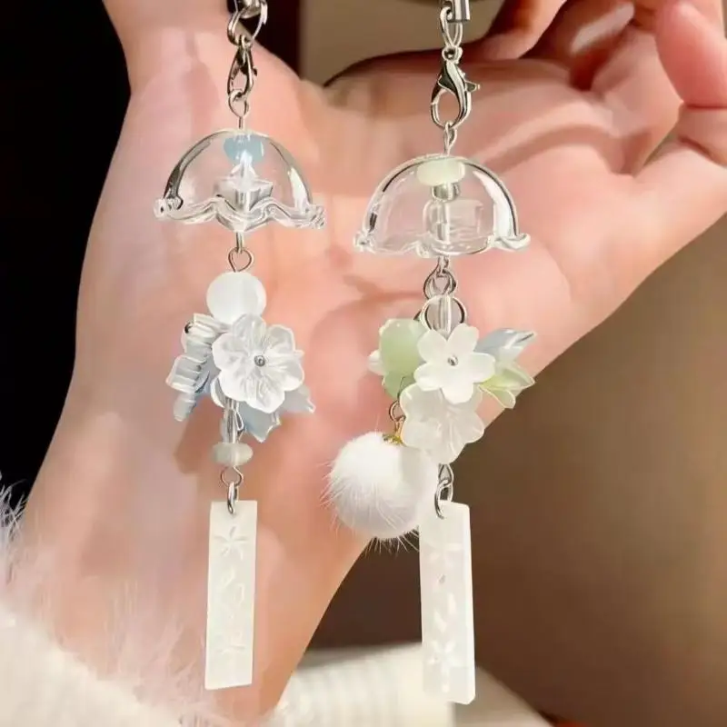 1 Stück transparente Quallenblume Ginkgo Hängeanhänger Windspiel Bastelartikel mit inspirierendem Anhänger für Handy- und Rucksackdekoration – Detail 4
