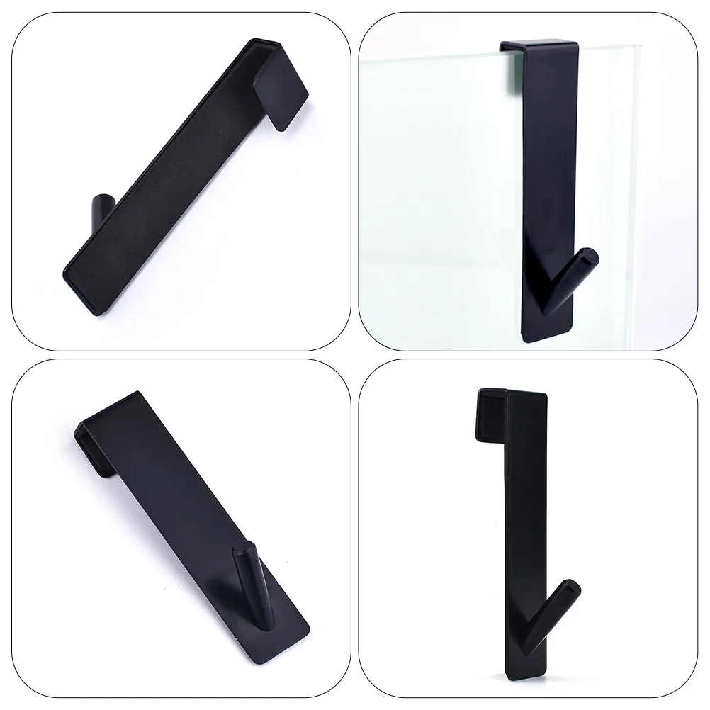 

2 Pcs Bathroom Door Hook Coat Hooks Back Hangers Punch-free Towel Rack Decorate