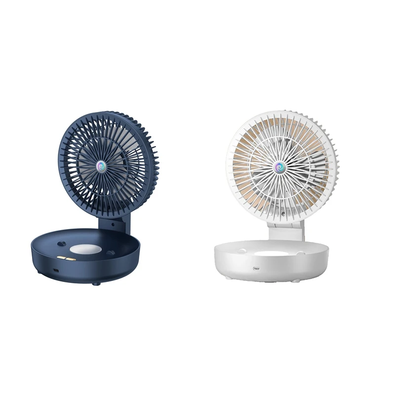 Wall Mounted Fan USB Charging Folding Small Fan Ultra Quiet 3 Speeds Light, Portable Air Circulator Fan