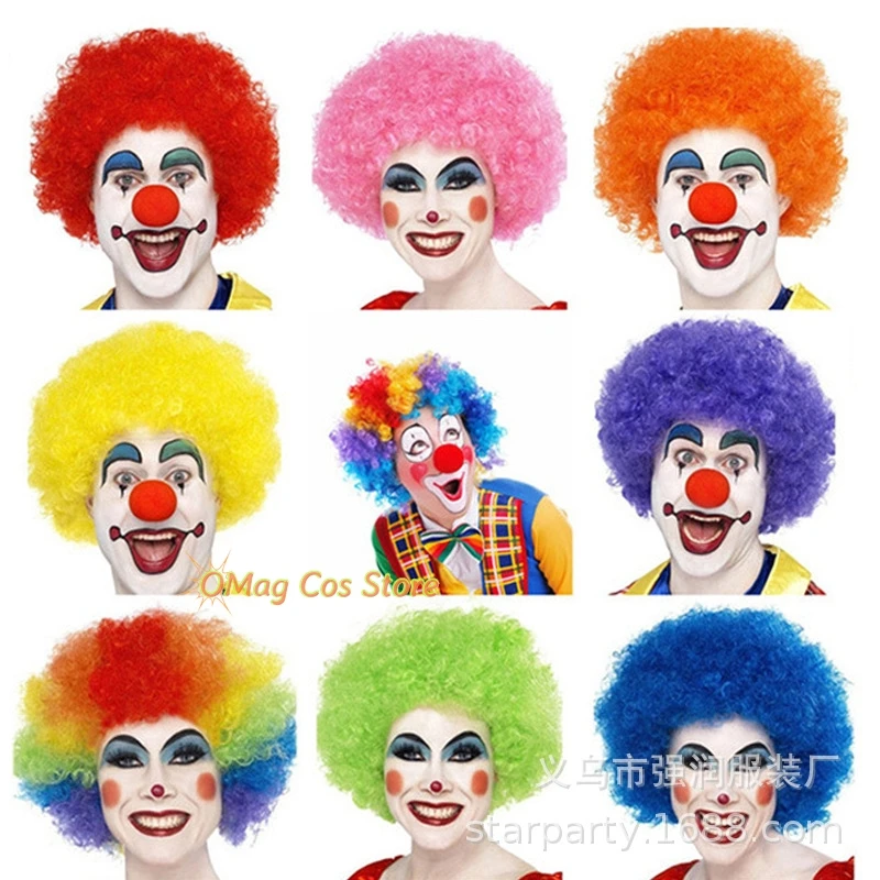 Peluca Afro Multicolor y Esponjosa para Disfraz de Payaso, Peluca Divertida para Halloween, Eventos Deportivos, Actuaciones en Escenario, Venta al Por Mayor