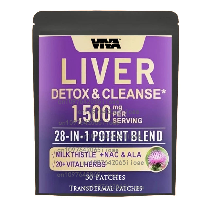 

30 пластырей для очищения печени, детокс и восстановление, транспьютерные пластыри с молочным ворсом, одуванчиком, коренем цикорий