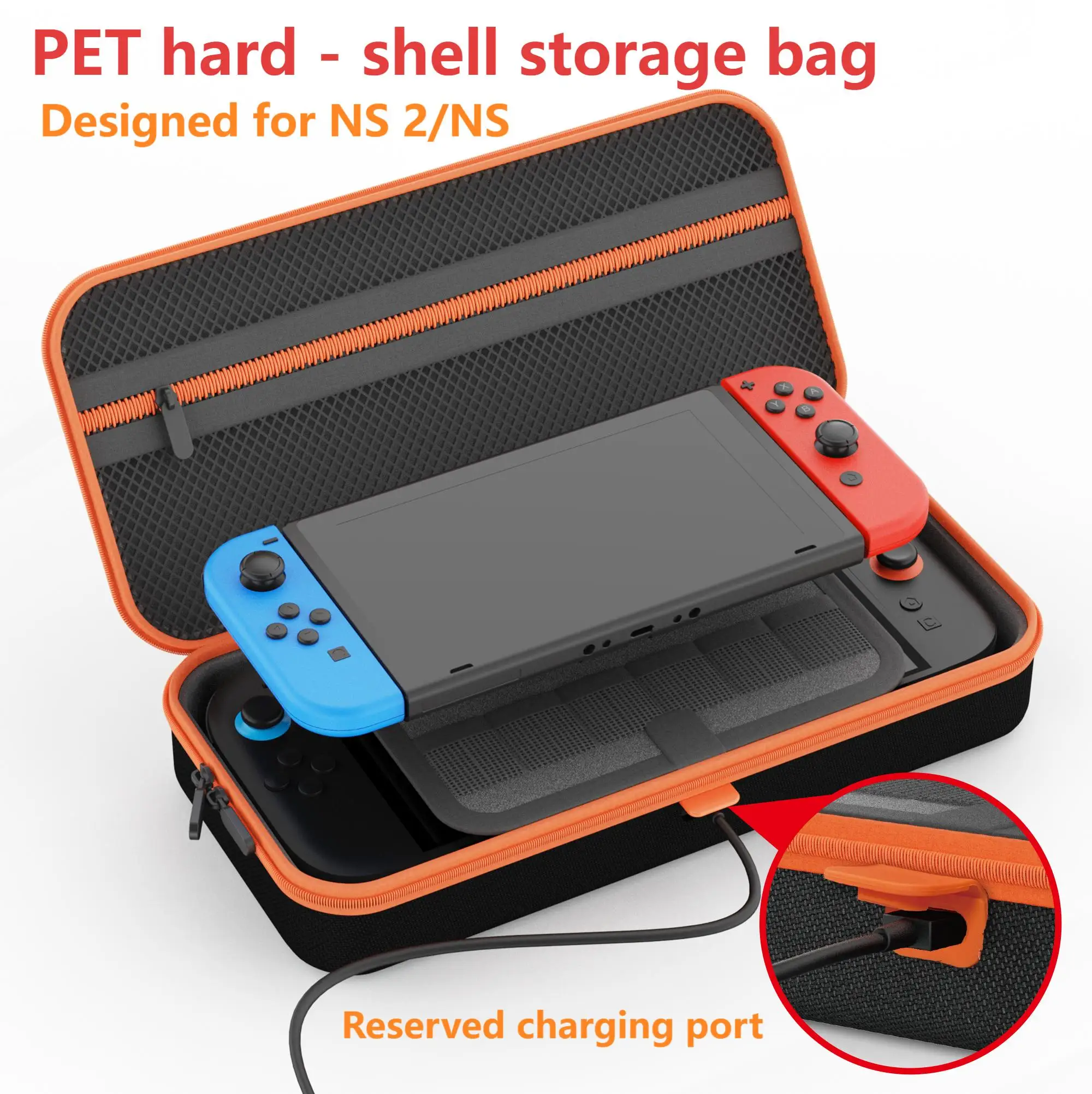 PG-SW2063A Estuche de Transporte y Protección para Consola Switch 1/Switch 2, Bolsa Portátil con Puerto Tipo-C (Material PET)