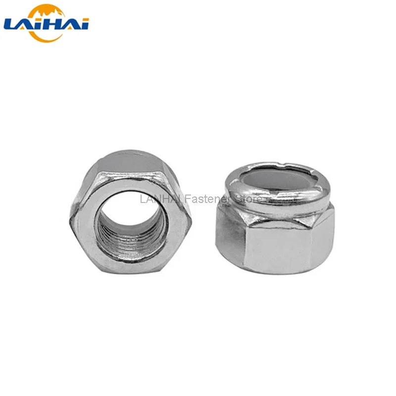 UNF 10# 1/4 5/16 3/8 7/16 1/2 304 A2-70 Stainless Steel UK US Fine Thread Hex Nylon Insert Lock Nut Self-locking Nylock Locknut