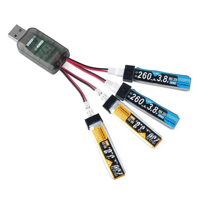 4-канальный USB-адаптер для зарядки аккумулятора для 1S LiHv аккумулятора для моделей самолетов, дронов