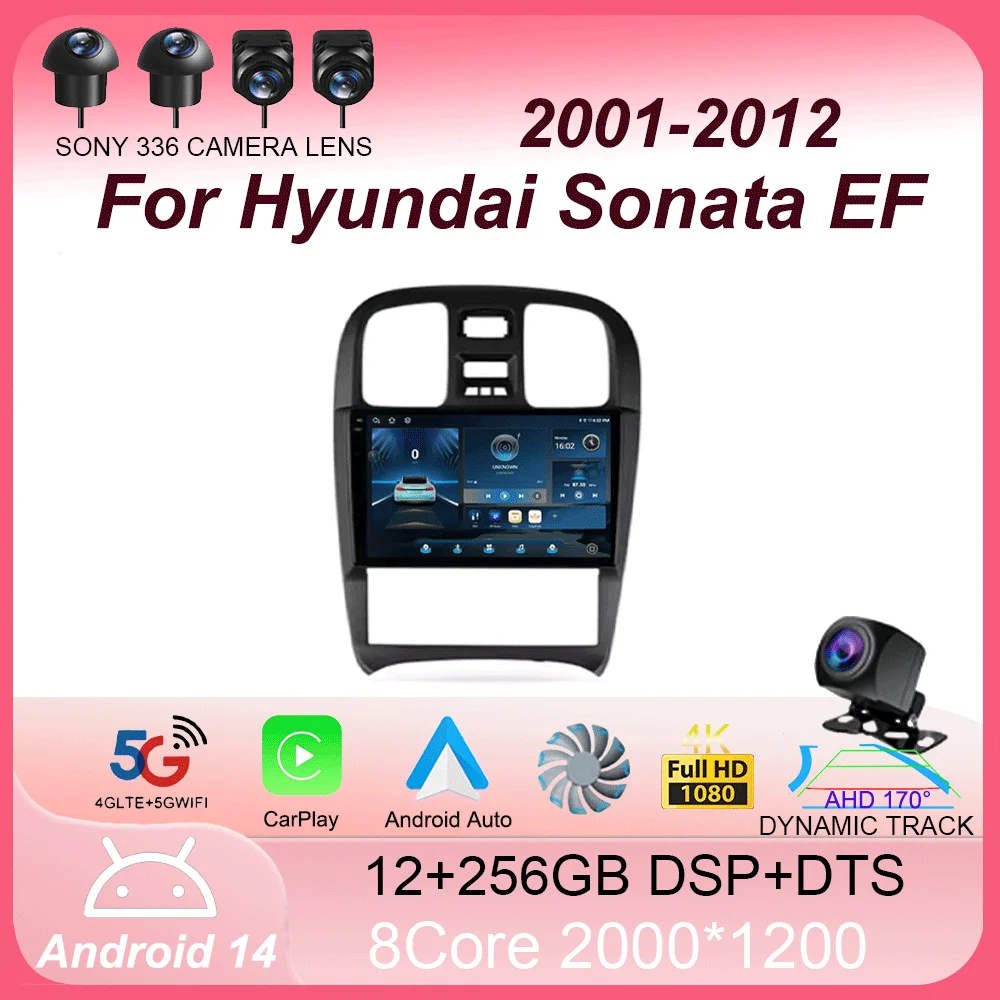 

Для Hyundai Sonata EF 2001-2012 Carplay Auto 4G + WIFI GPS Android 14 Автомобильный радиоприемник Навигация Мультимедийный видеоплеер Стерео BT