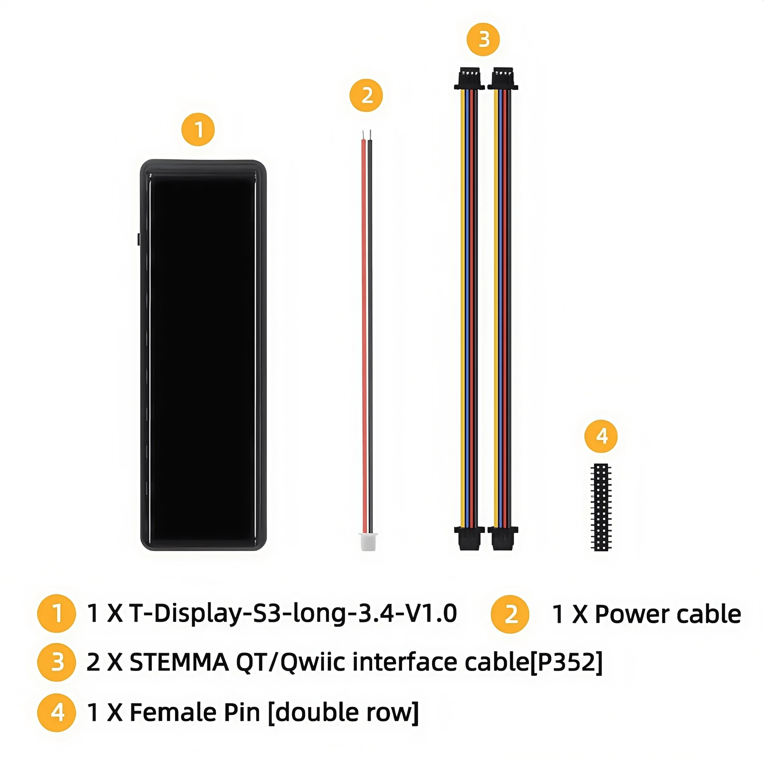 NYLILYGO ®   T-Display-S3-Long Tela de toque de 3,4 polegadas ESP32-S3 Placa de desenvolvimento TFT LCD Módulo sem fio WiFi Bluetooth 16MB Flash