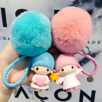 Sanrio Little Twin Star Kiki Lala Cute Cartoon Soft Silica Gel Doll Lovers Keychain Pendant Kawaii Kid Toy Schoolbag Decoration