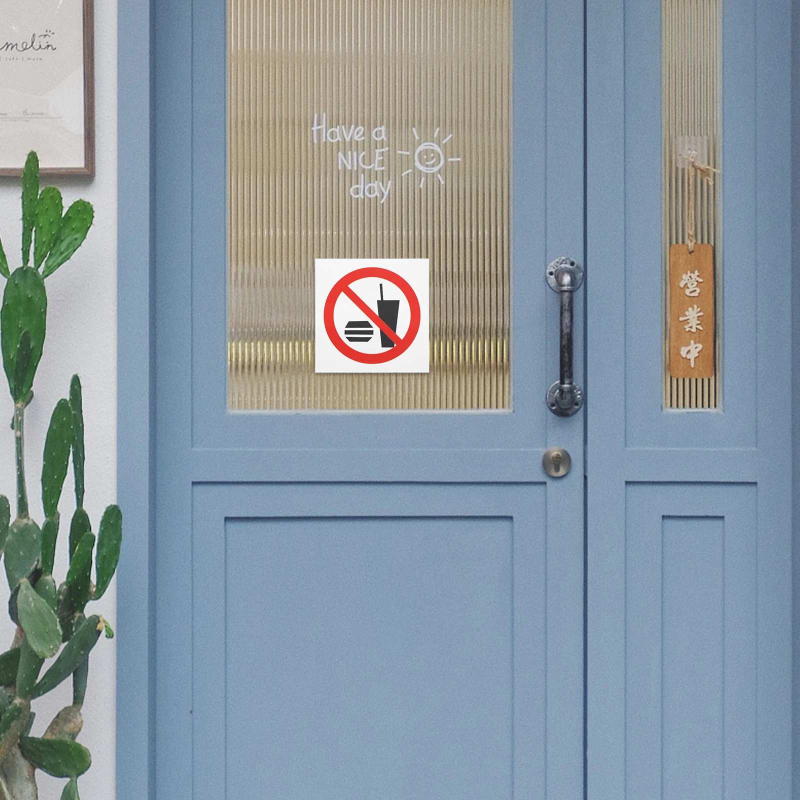 

4Pcs No Food Drink Sign 3x3Inch Vinyl Sticker Door Window Commercial Retail Store No Eating Drinking Allowed Decal