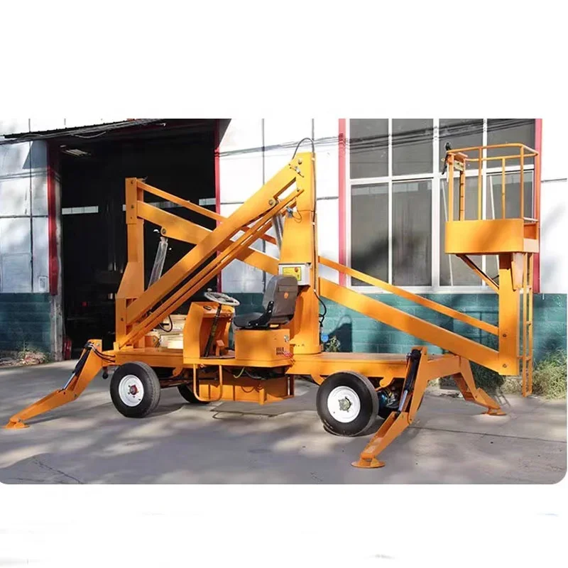 Diesel Hydraulic Boom Lift 15m Curved Arm Elevator Articulated Track Spider Telescopic Lift