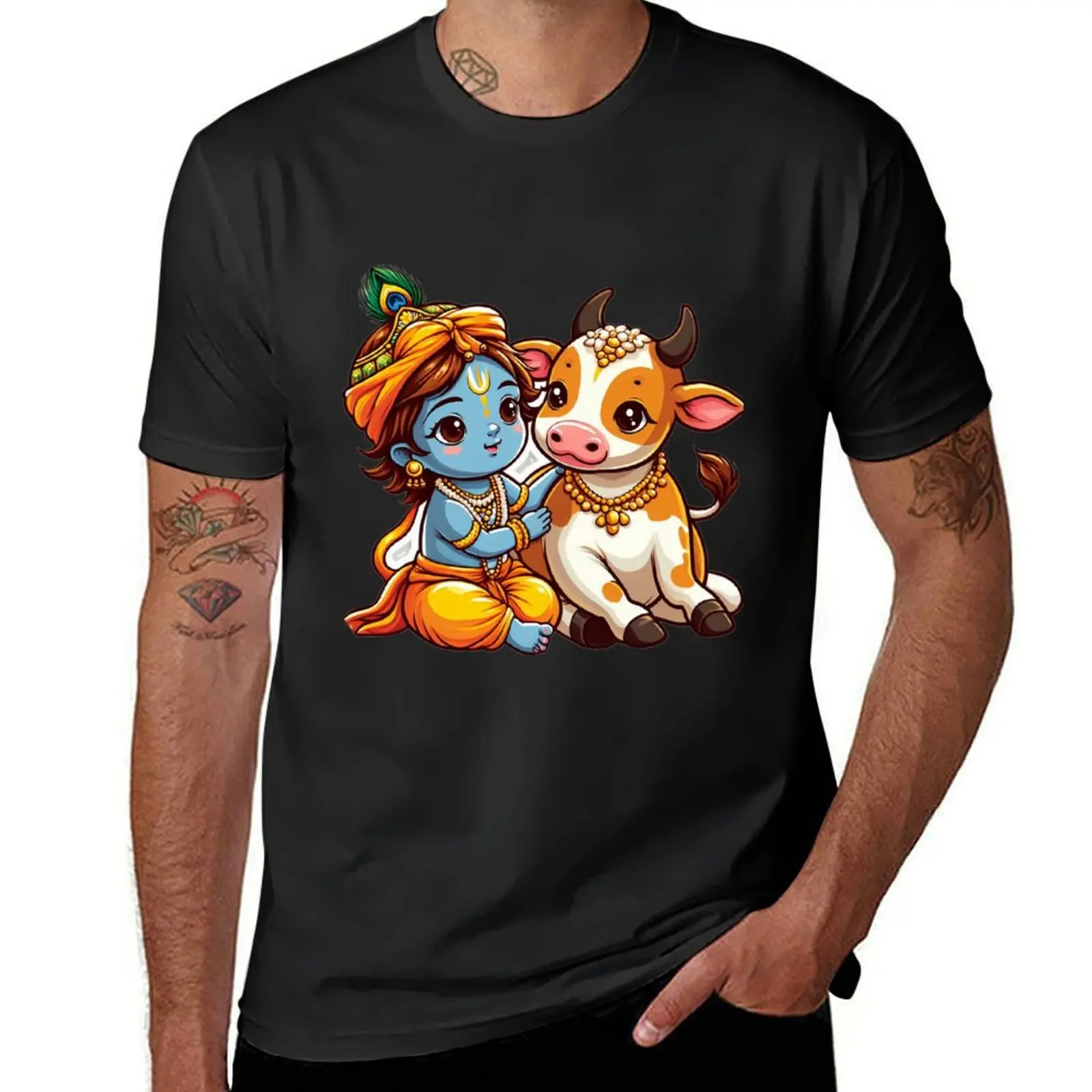 

Cute Krishna T-Shirt anime figures essential t shirt customs design your own Men's t shirts