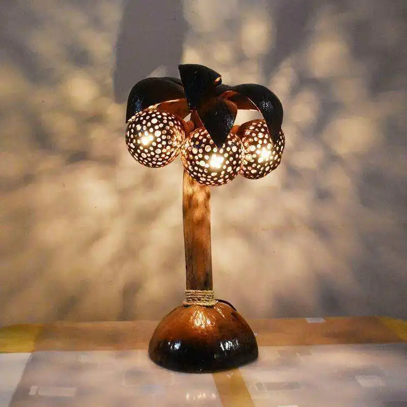 Directly from the manufacturer Thai creative desk lamp Yatai coconut lamp coconut shell lamp bedroom study bedside night light