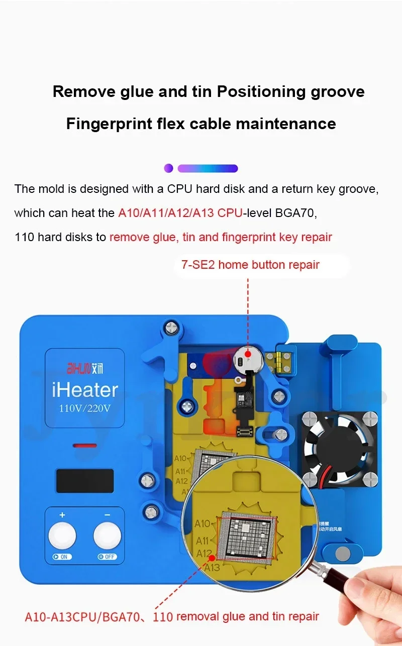 JC iHeater ترموستات لوحة التدفئة محطة ديسولديرينغ آيفون 112.12 ماكس 13 14 15 16 برو IC الوجه ID أندرويد الإطار منفصل