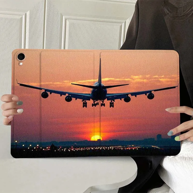

Airplane Sunset Landing Scene Gift For Samsung Galaxy Tab A7 A A8 A9 A11 S6 S11 10.1 10.4 10.5 Inch Lite PLus Soft Tablet Case