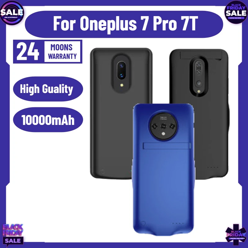 

Чехол-аккумулятор 10000 мАч для OnePlus 7 Pro/7T: портативный внешний аккумулятор, ударопрочная зарядная накладка