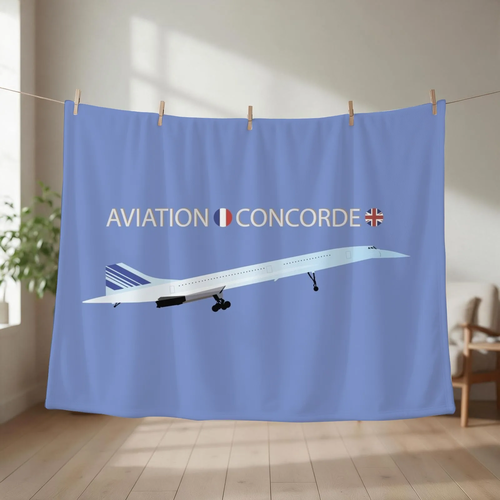 Concorde Turbojet-powered Supersonic Airliner Throw Blanket Flannel Fabric blankets ands Luxury St Furrys Blankets