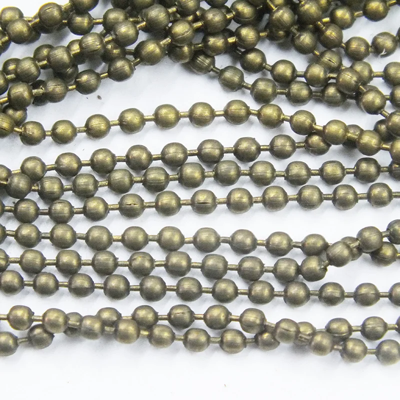 

100meter/lot 1.5mm/2.4MM antique bronze jewelry ball chain link chain nickel and lead free