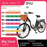 DYU C6 350W maximum speed 25 km/h 36V 12.5Ah battery max range 70km horn front and rear brakes Auto Cruise 120kg max load Shiman