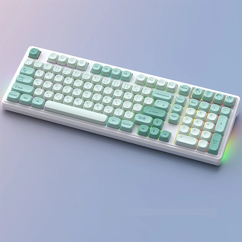 Keycap Mint Cool голубая серия Moa высота 125 шт. полный комплект Pbt Материал цветная Блокировка механическая клавиатура термосублимация ﻿