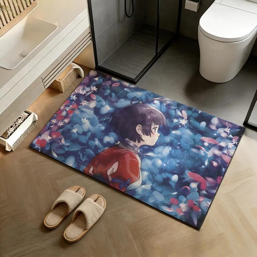 Floor Mat Diatomite Bath Mat, Quick-Drying Non-Slip Absorbent Mat, Washable Home Floor Ma K-Kabaneri of the Iron Fortress