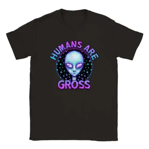 Humans are Gross - ET - Alien - UFO - Classic Unisex Crewneck T-shirt