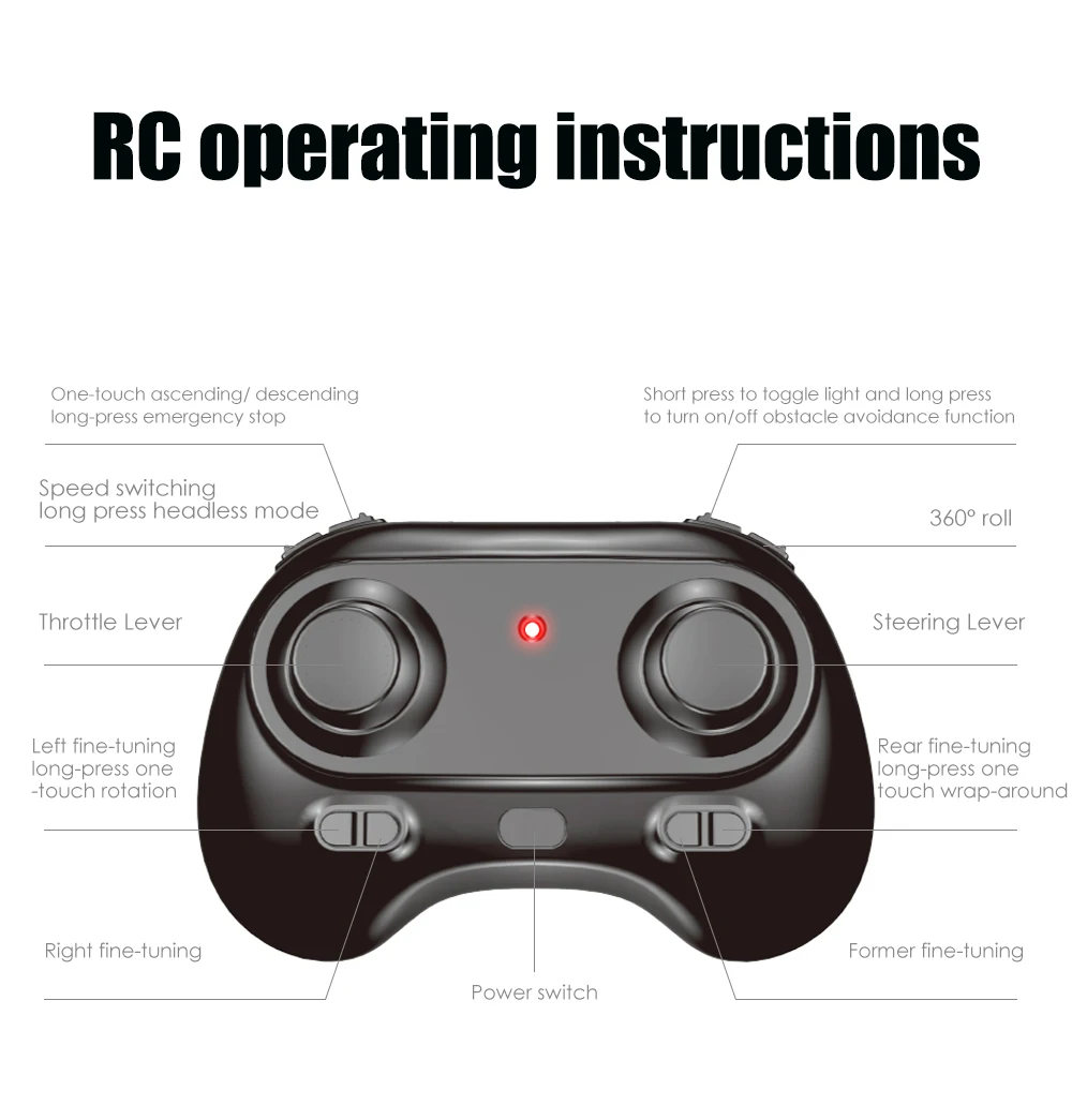 JJRC-Mini importateur radiocommandé H36 RC, 4 canaux, 2.4G, 6 axes, mode sauna sans fil, quadrirotor pliable, jouet, cadeau, retour à une touche