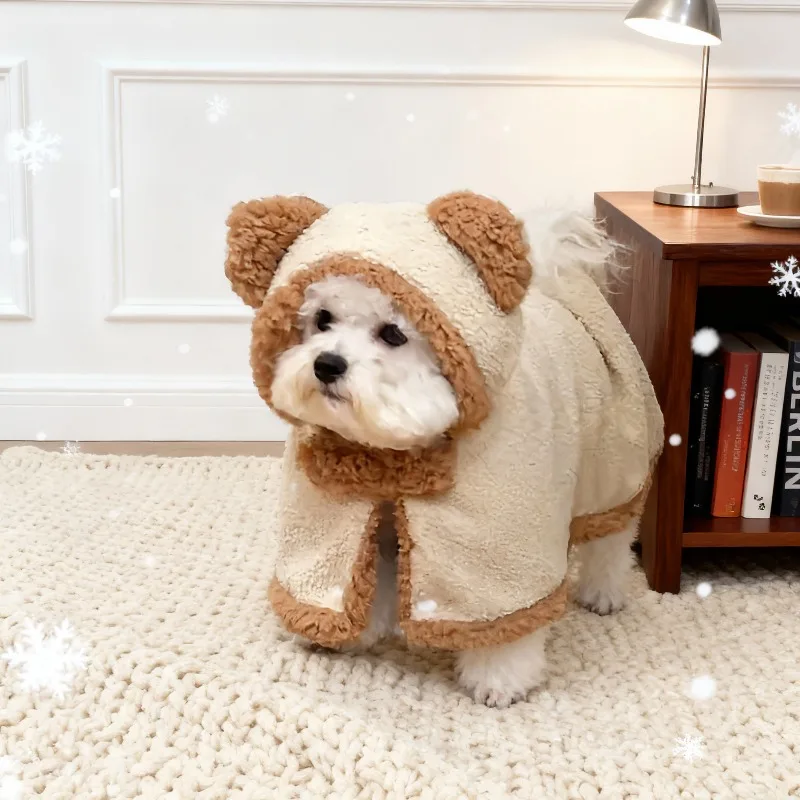Small Pet Cloak Fleece Warm Dog Hooded Cloak Small Dog Sleeping Blanket Cat Quilt