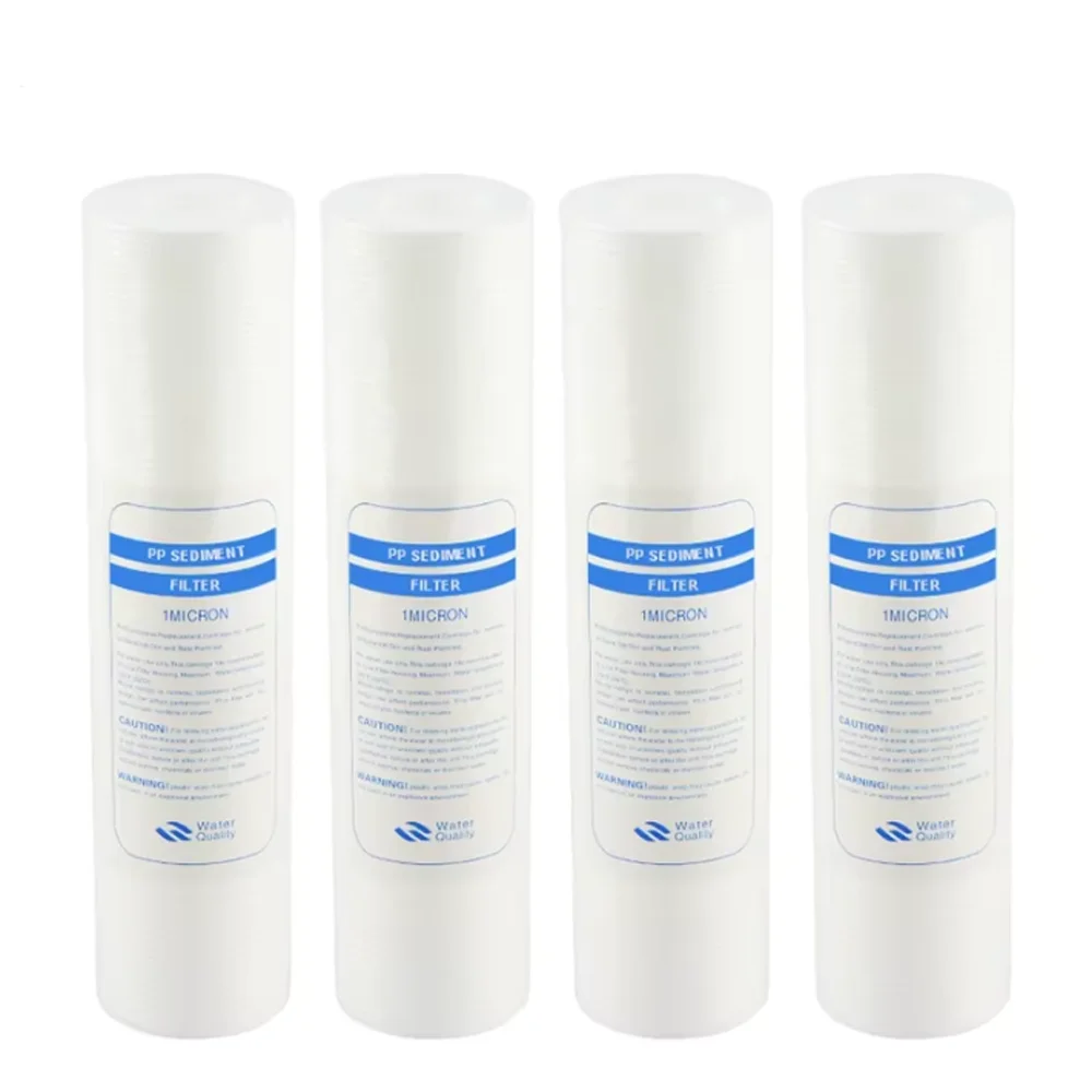 Water Purifier 10 Inch 4pcs 1-Micron Sediment Water Filter Cartridge PP Cotton Filter Water Filter System