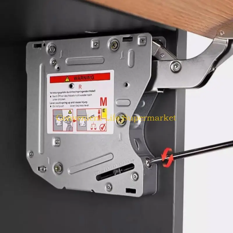 

L1EE Sturdy Iron and Plastic Hydraulic Cabinet Support Arm for Smooth and Silents Closing in Kitchen and Office Supplies