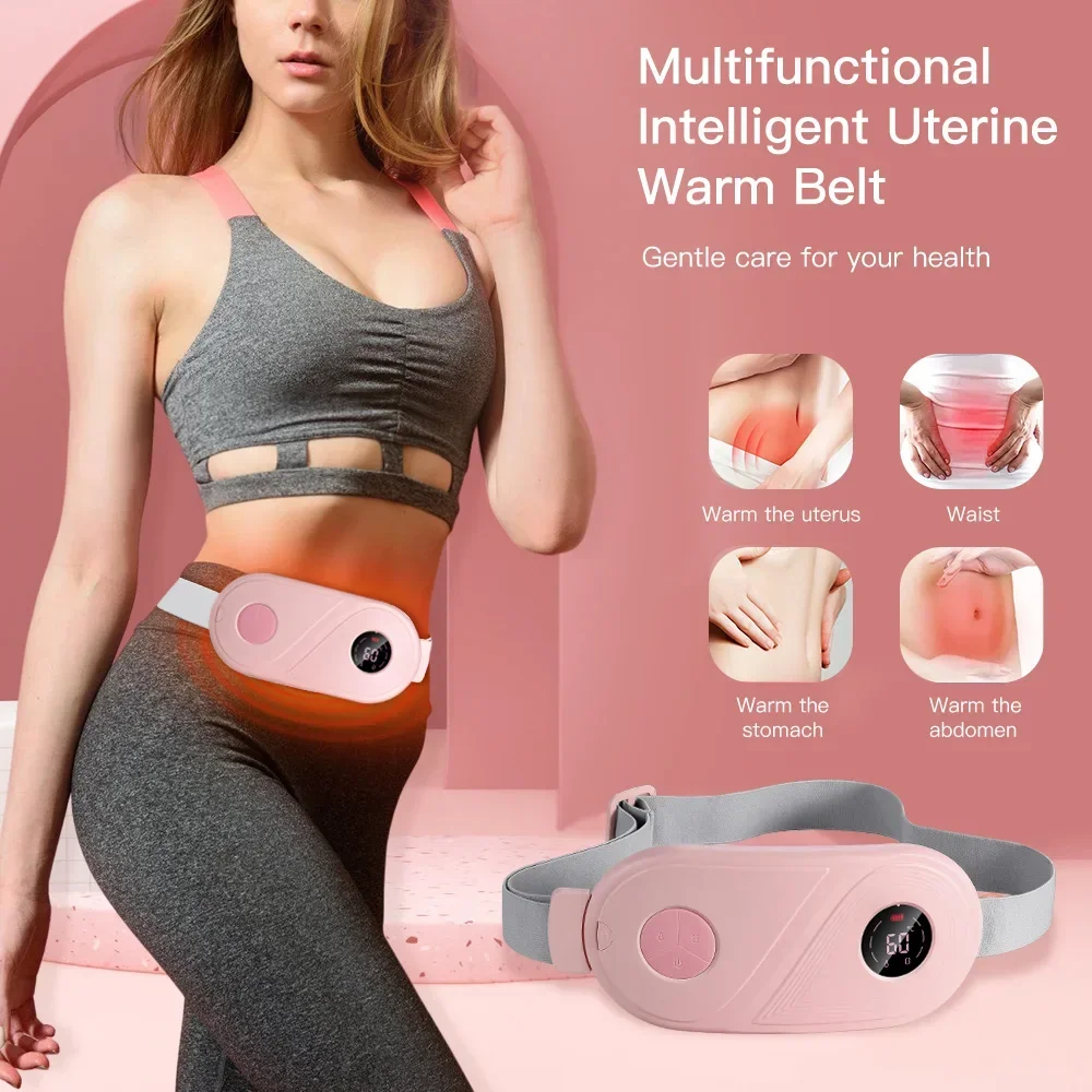 Electric Cramp Massager Warm Uterine Vibrator Heating for Menstrual Relief Waist Massager Belt Care Waist Stomach for Women