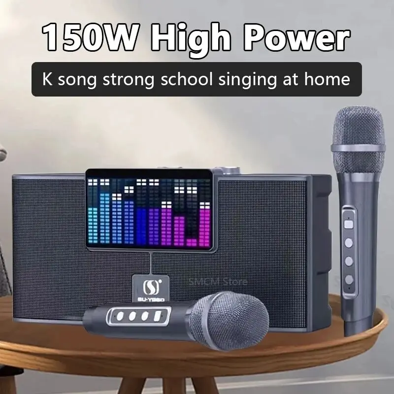 

150W High Power RGB Pickup Rhythm Light Wireless Portable Microphone Bluetooth Speaker Soundbox Family Karaoke Subwoofer Ys-208