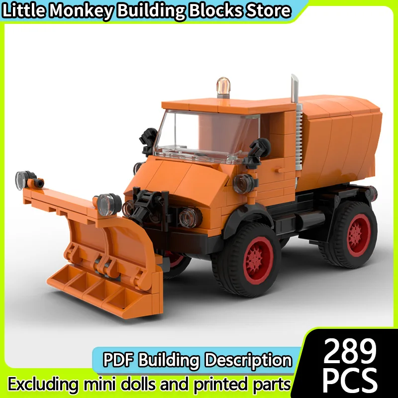 City Car Model MOC Building Bricks Light Snow Removal Vehicle Modular Technology Children Holiday Gifts Assemble Toys Suit