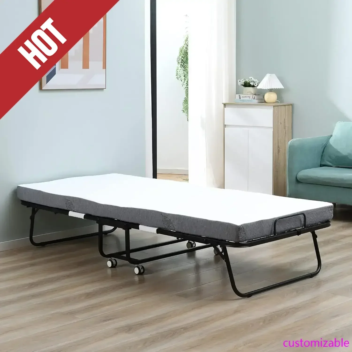 2025 Hot Rollaway Bed, Folding Bed With 4