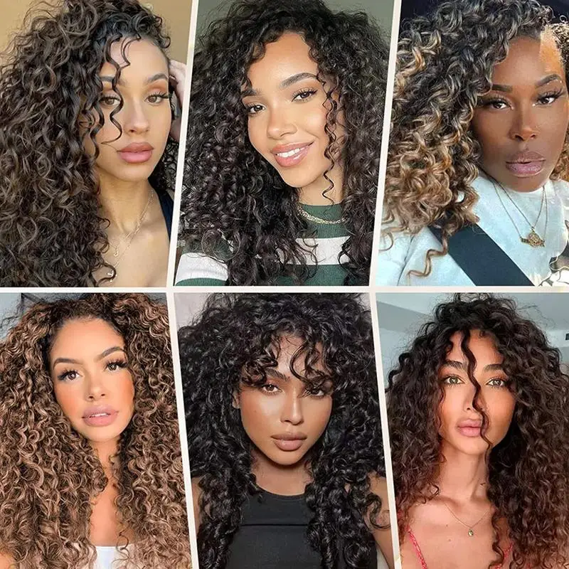 14 Inch Freetress Gogo Curly Hair Water Wave Crochet Braid Synthetic Bohemian Deep Wave Braiding Hair Extensions Curl Hair