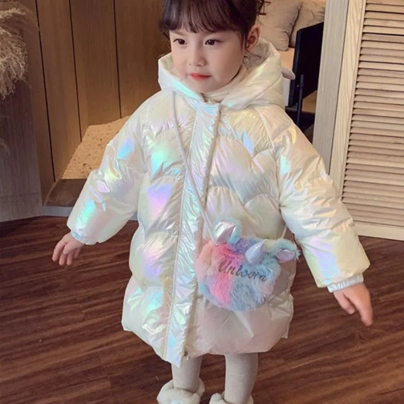 

Зимнее хлопковое пальто без стирки для девочек 2025 года. Стильная корейская куртка средней длины для малышей и детей. Теплая и модная.