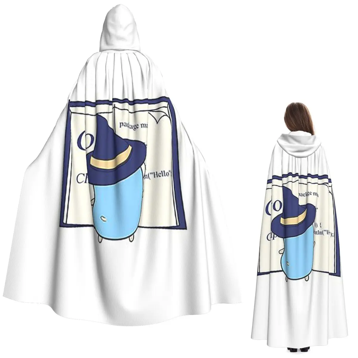 

The Go Gopher Golang Witch Learning длинный плащ с капюшоном ведьма средневековый костюм косплей накидка Хэллоуин вечеринка для взрослых унисекс