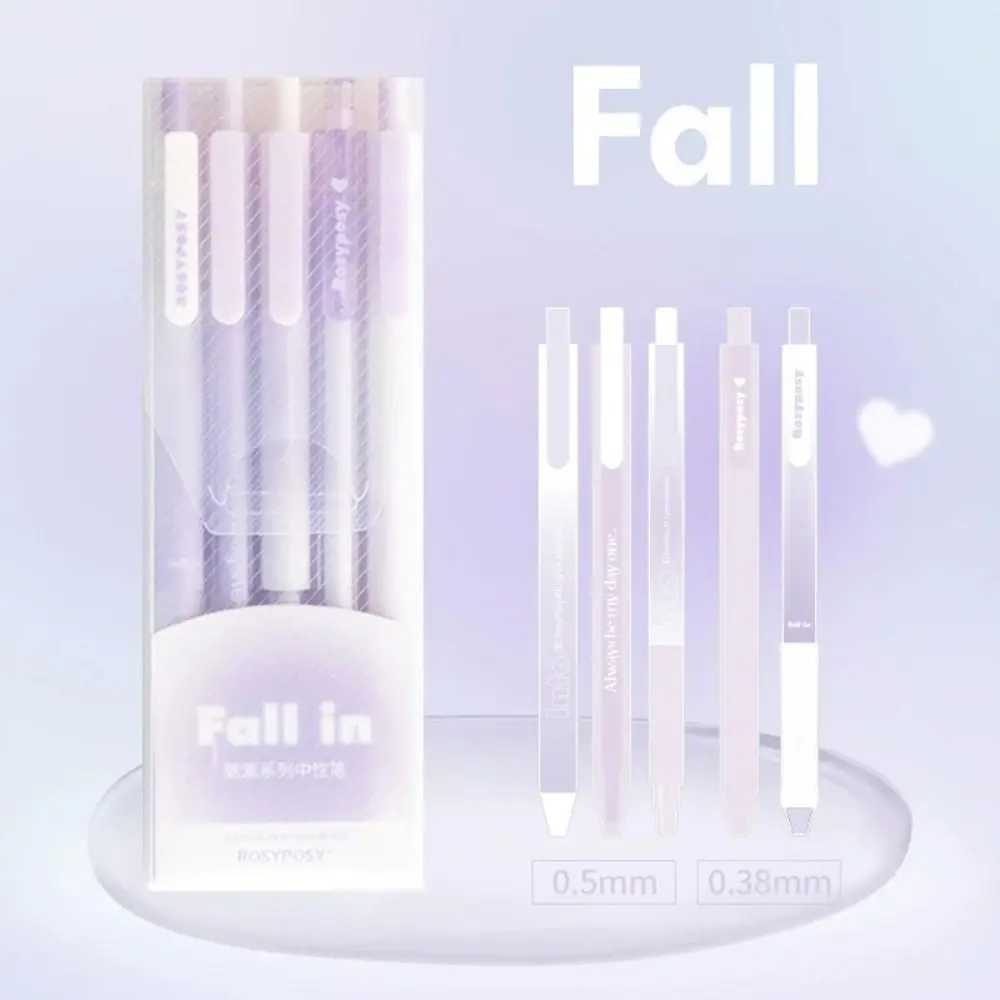 Gradient Color Gel Pen Set Black Ink Stationery Supplies Blush Design Gel Pens Set Office Accessories Plastic Shell Stationery
