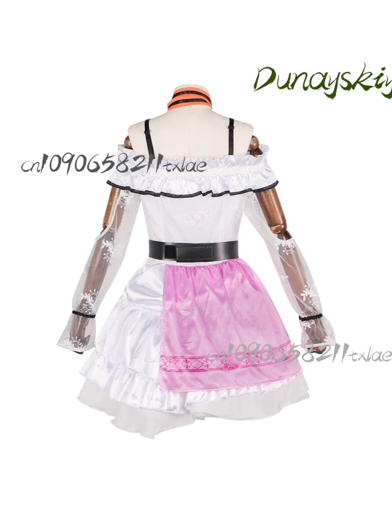 ニッキコスプレアニメインフィニティニッキ甘いピンクロリータドレス制服かつらセットハロウィンパーティー衣装女性のためのスカートカスタマイズ