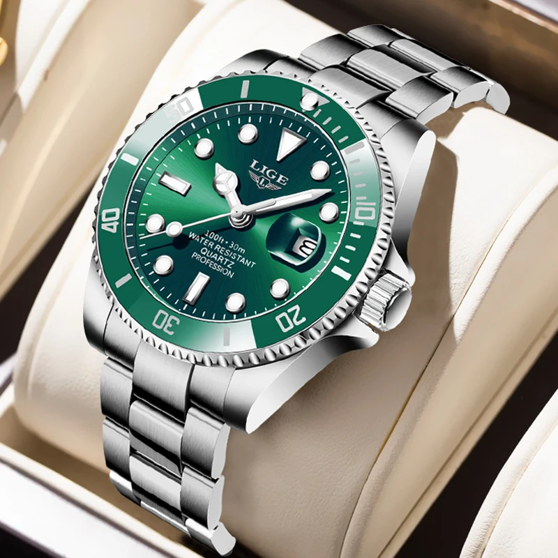 NEW Top LIGE Brand Casual Fashion Watches for Man Sport Military Full Steel Wrist Watch Luxury Big Men Watch Relojes Hombre